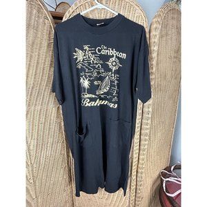 tee shirt dress Caribbean bahamas XXXL black gold swim  cover